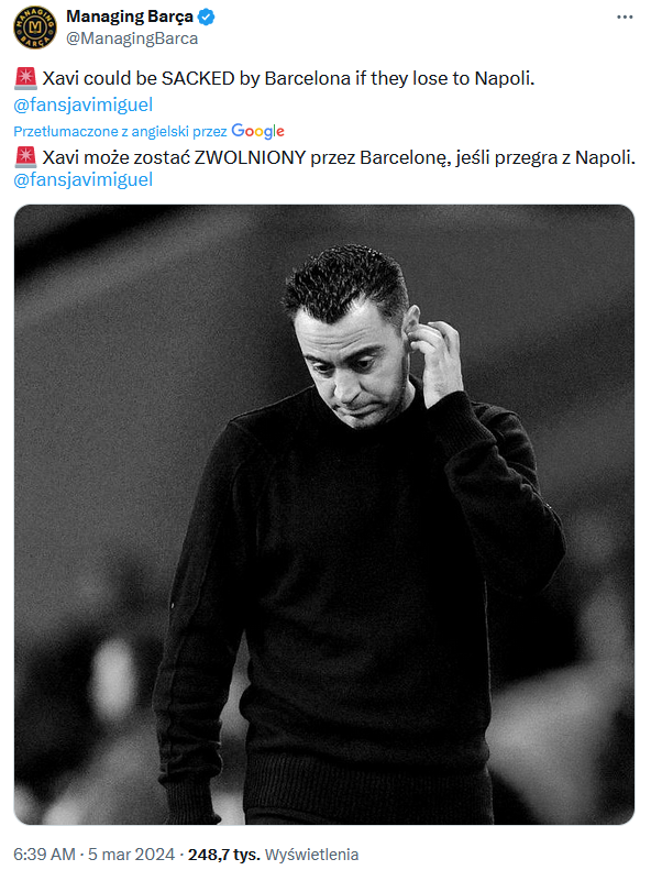 Xavi może zostać ZWOLNIONY, jeśli Barcelona...